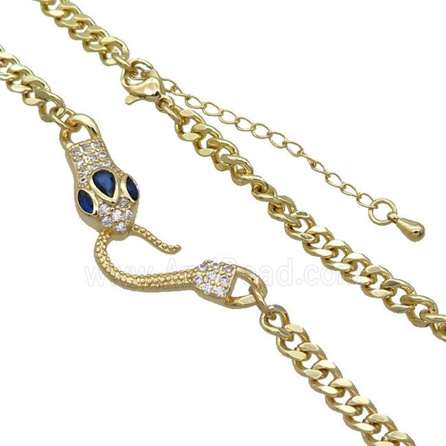Copper Necklace Chain Snake Gold Plated