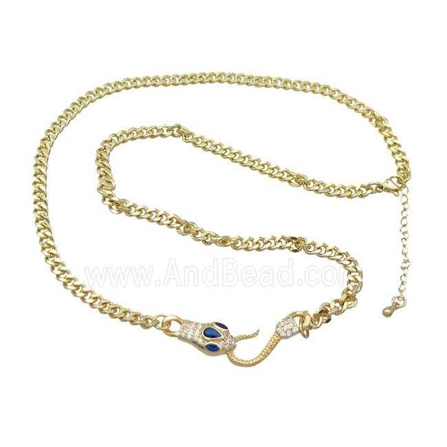 Copper Necklace Chain Snake Gold Plated