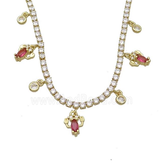 Copper Necklace Pave Crystal Glass Crab Gold Plated