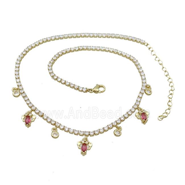 Copper Necklace Pave Crystal Glass Crab Gold Plated