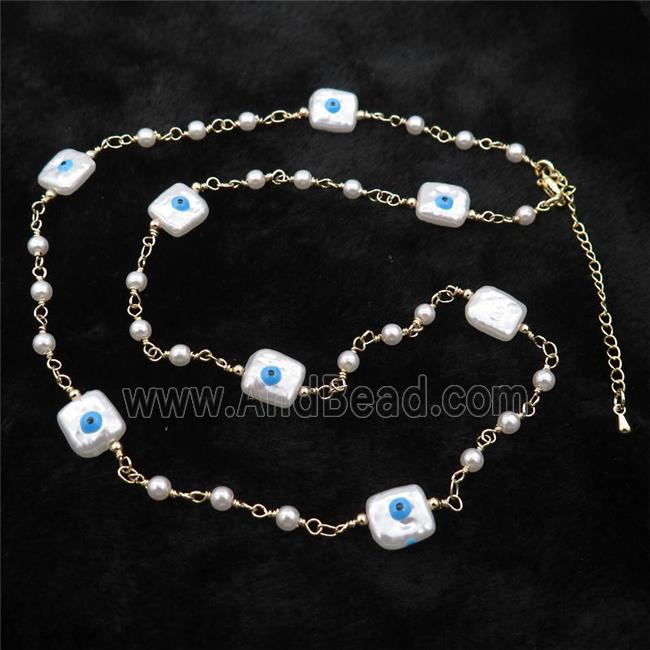 Copper Necklace Chain With Square Eye Parlized Plastic Gold Plated