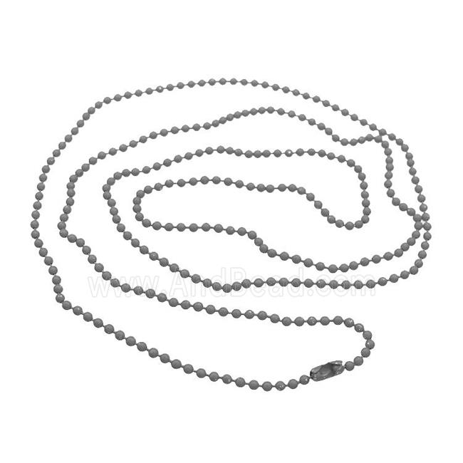 Copper Ball Chains For Necklace Gray Lacquered