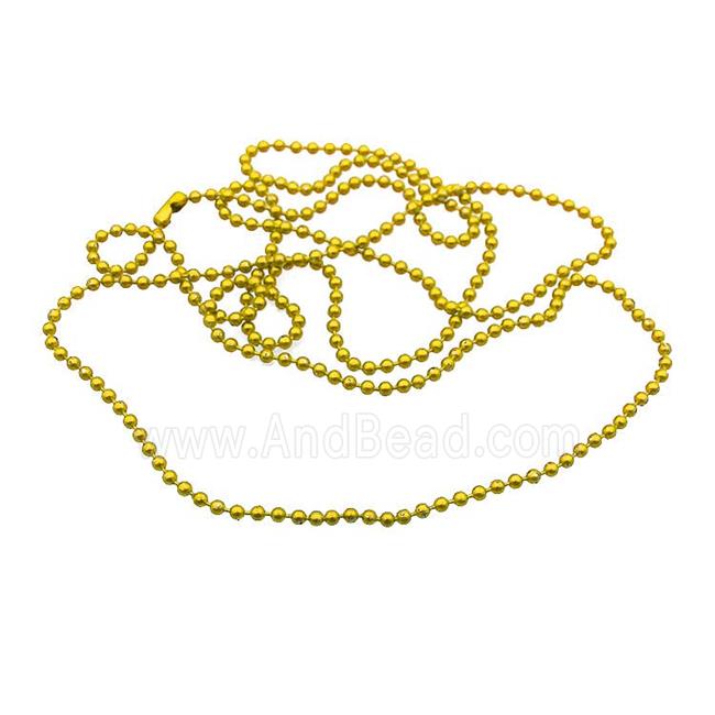 Copper Ball Chains For Necklace Yellow Lacquered