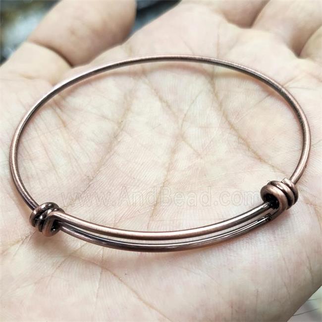 Copper Bangle Adjustable Antique Red