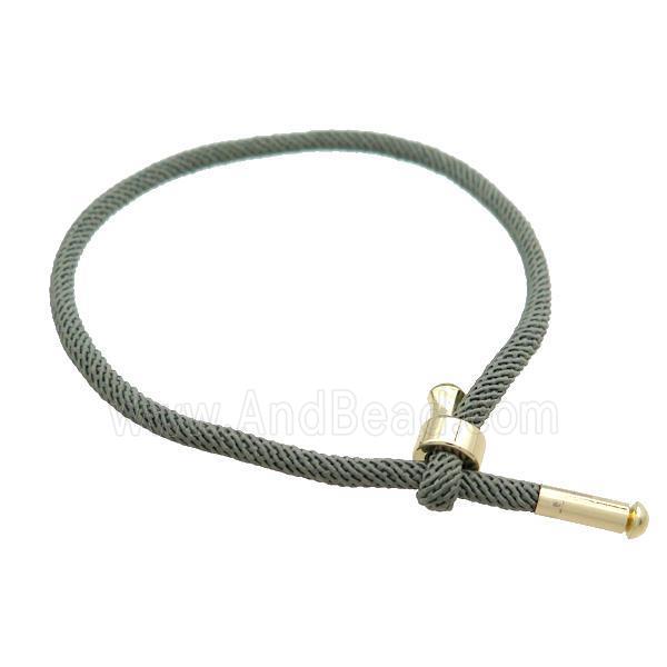 Nylon Bracelet Adjustable Gray Green