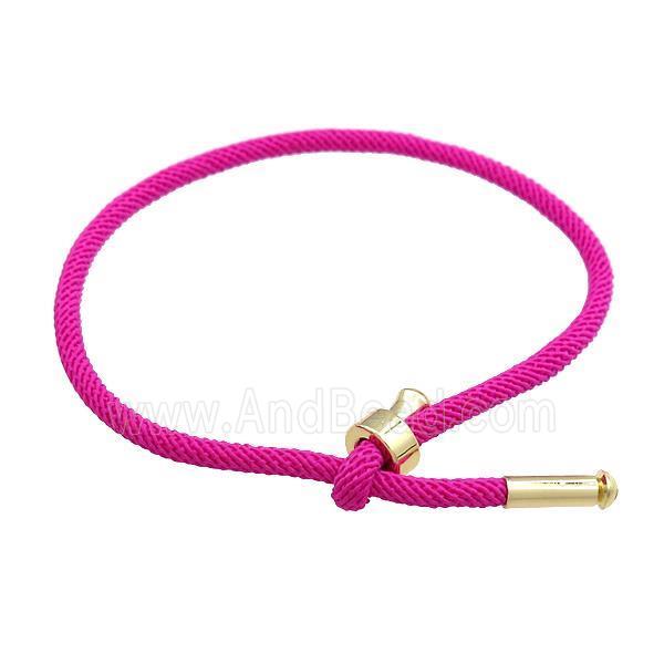 Hotpink Nylon Bracelet Adjustable