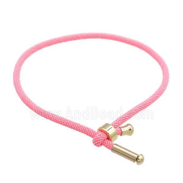 Nylon Bracelet Adjustable Pink