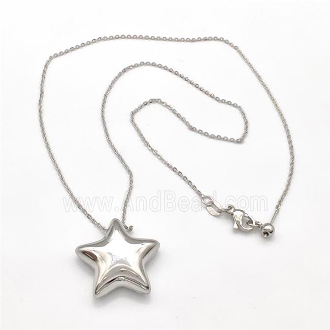 Copper Necklace Star Platinum Plated
