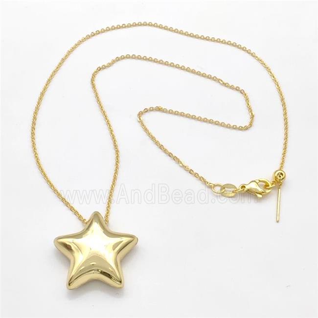 Copper Necklace Star Gold Plated