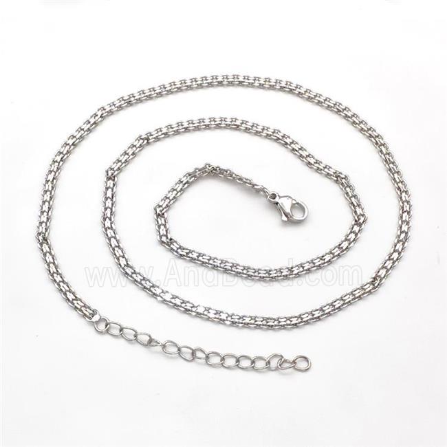 Copper Necklace Chain Platinum Plated