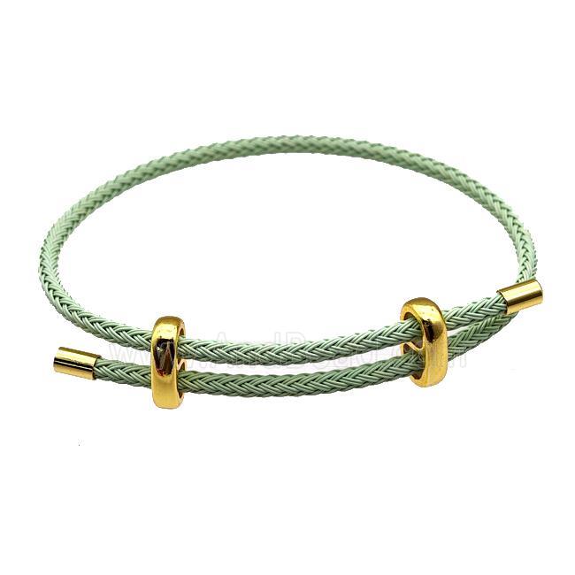 Mint Green Tiger Tail Steel Bracelet Adjustable