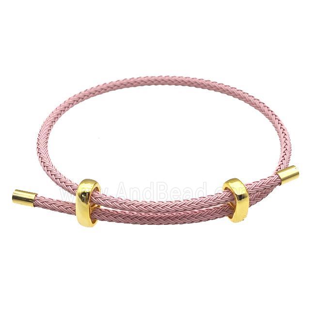 Pink Tiger Tail Steel Bracelet Adjustable