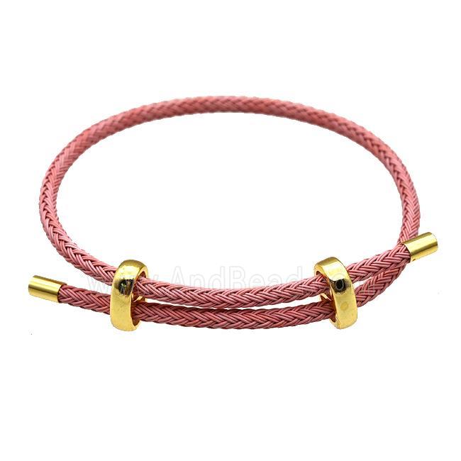 Pink Tiger Tail Steel Bracelet Adjustable