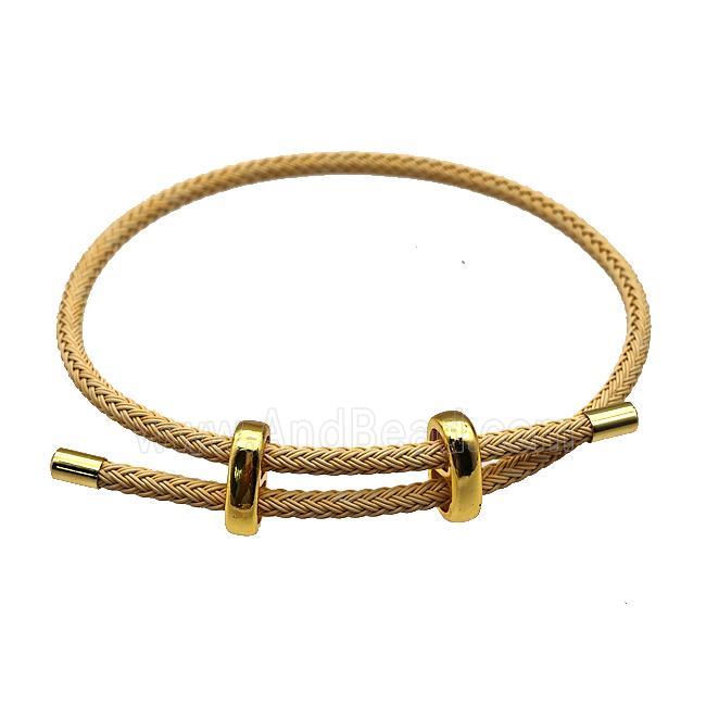 Beige Tiger Tail Steel Bracelet Adjustable