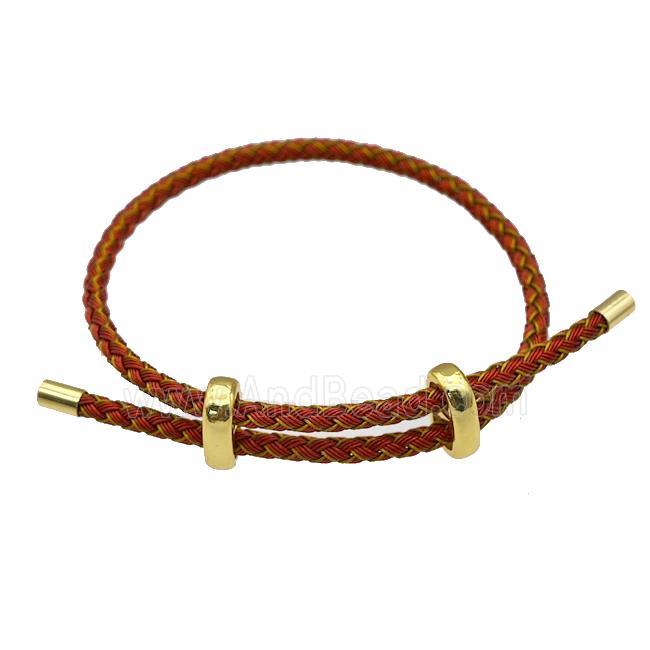 Red Golden Tiger Tail Steel Bracelet, adjustable