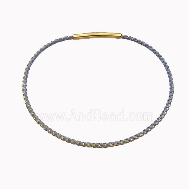 Nylon Cord Bracelet With Stainless Steel Clasp