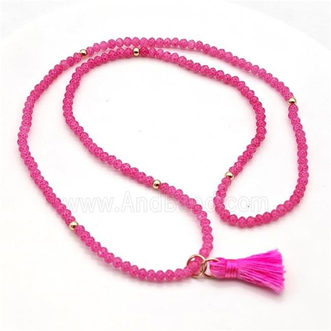 Hotpink Chinese Crystal Glass Bracelets Stretchy