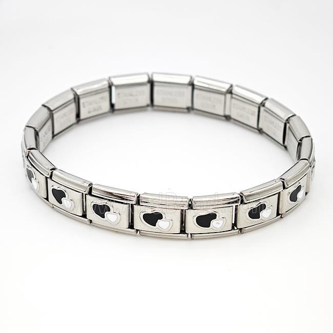 Stainless Steel Module Bracelet Heart