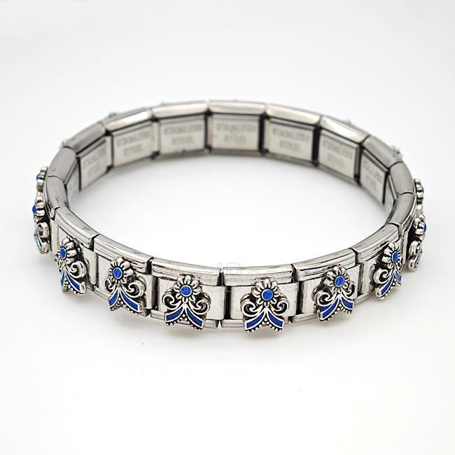 Stainless Steel Module Bracelet Flower