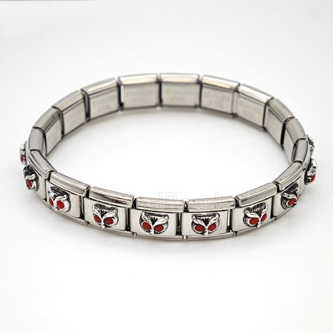 Stainless Steel Module Bracelet Owl