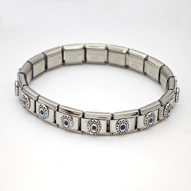 Stainless Steel Module Bracelet Flower