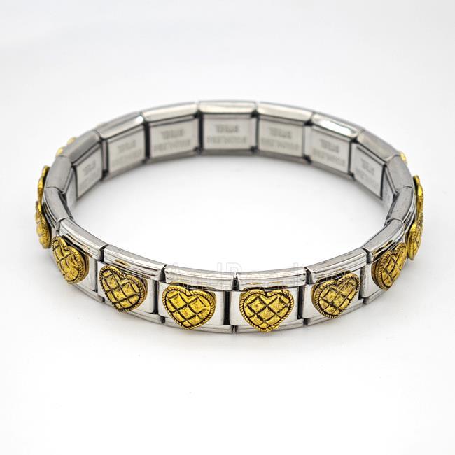 Stainless Steel Module Bracelet Heart