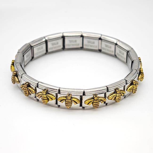 Stainless Steel Module Bracelet Honeybee
