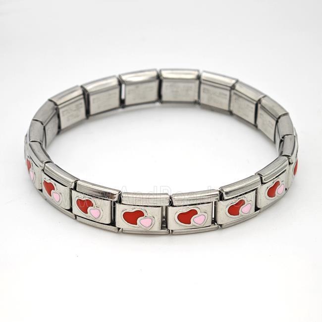 Stainless Steel Module Bracelet Heart