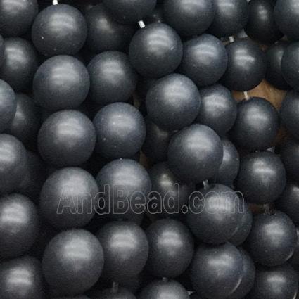 round matte black Onyx Agate Beads