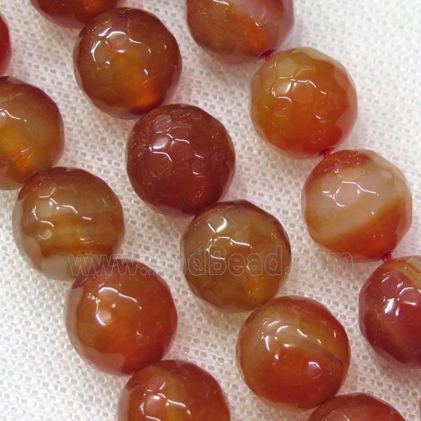 red Agate beads, faceted round