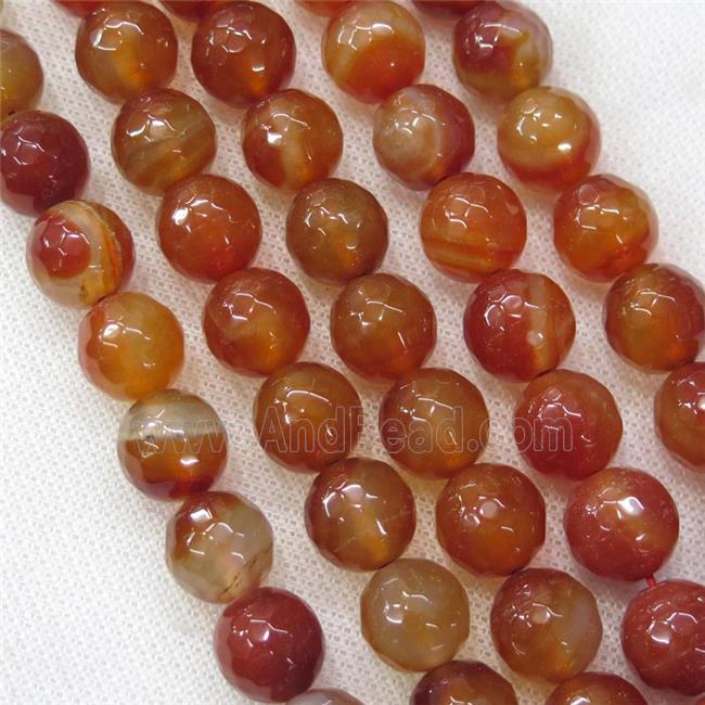 red Agate beads, faceted round