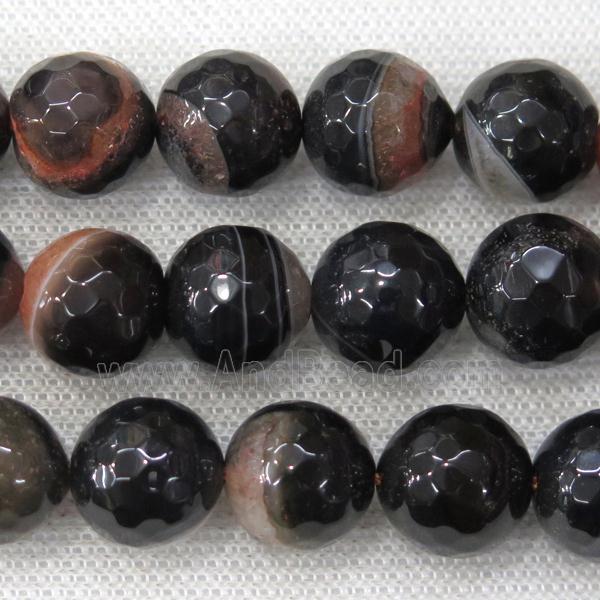orange Druzy Agate beads, faceted round