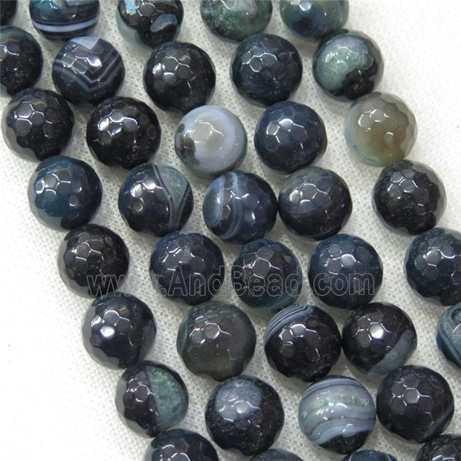 green Druzy Agate beads, faceted round