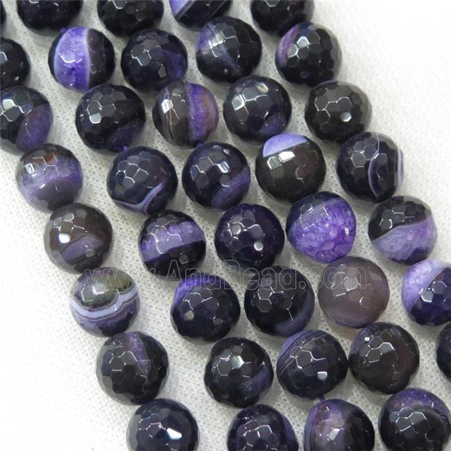 purple Druzy Agate beads, faceted round