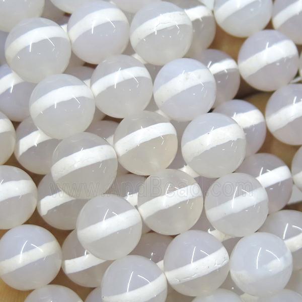 round white Tibetan Agate Beads, line