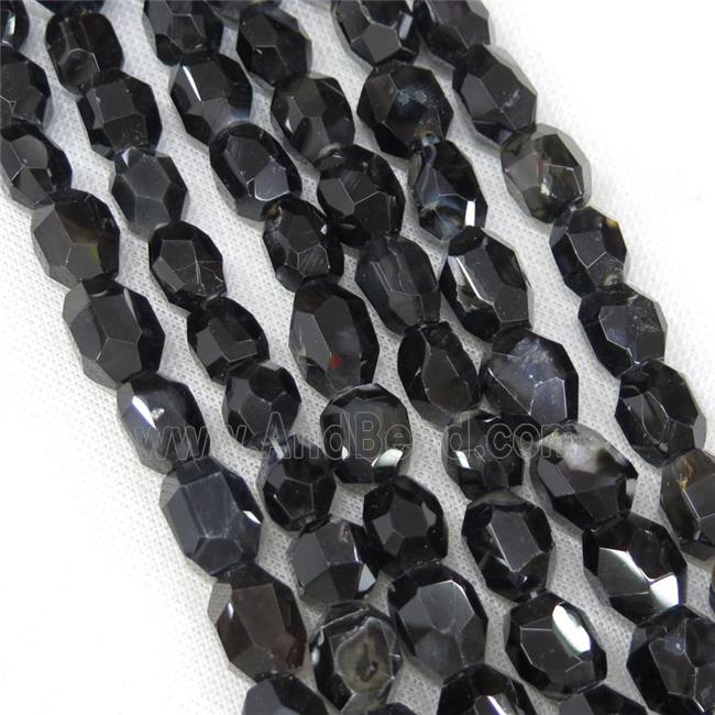 natural black Agate nugget beads, freeform