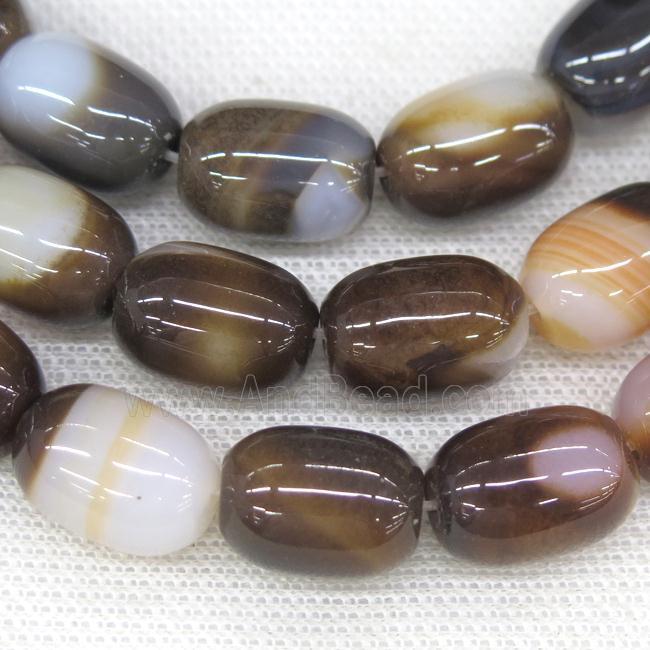 coffee Agate barrel beads