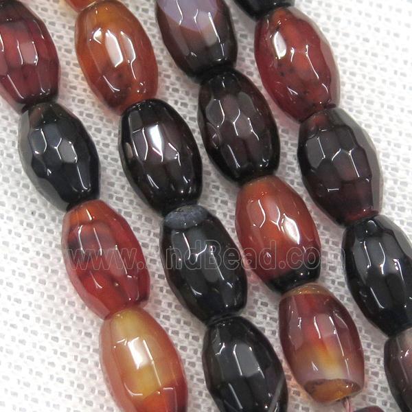 fancy Agate beads, faceted barrel