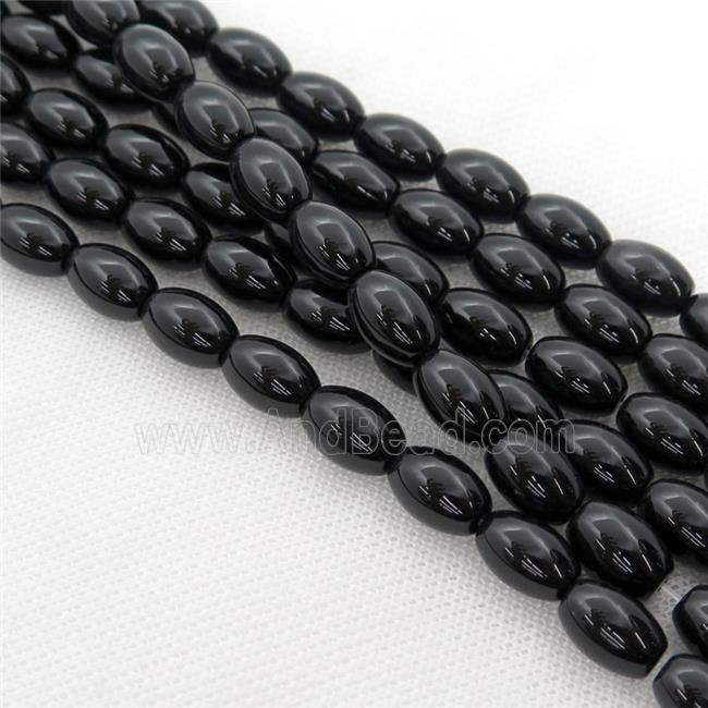black Onyx Agate barrel beads