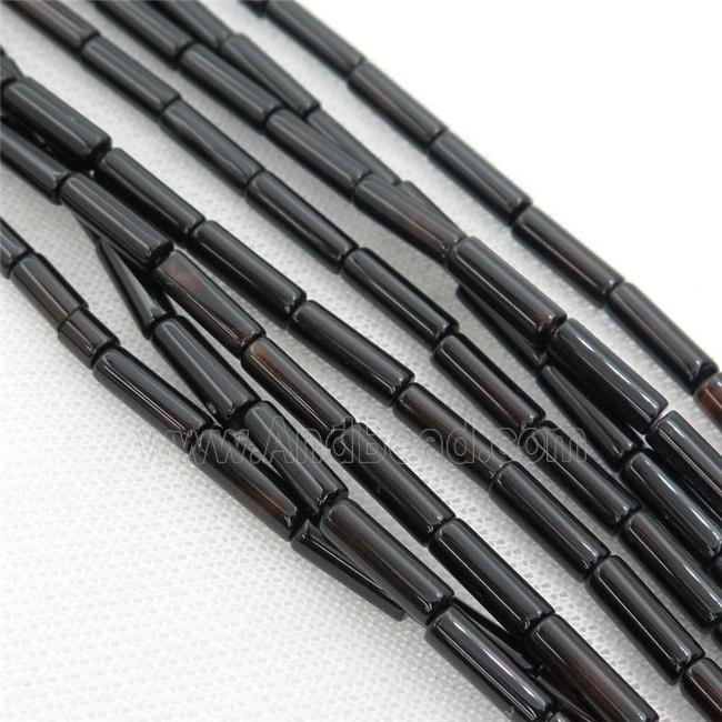 black onyx agate tube beads