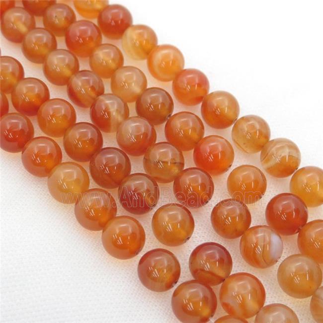red Carnelian Agate beads, round