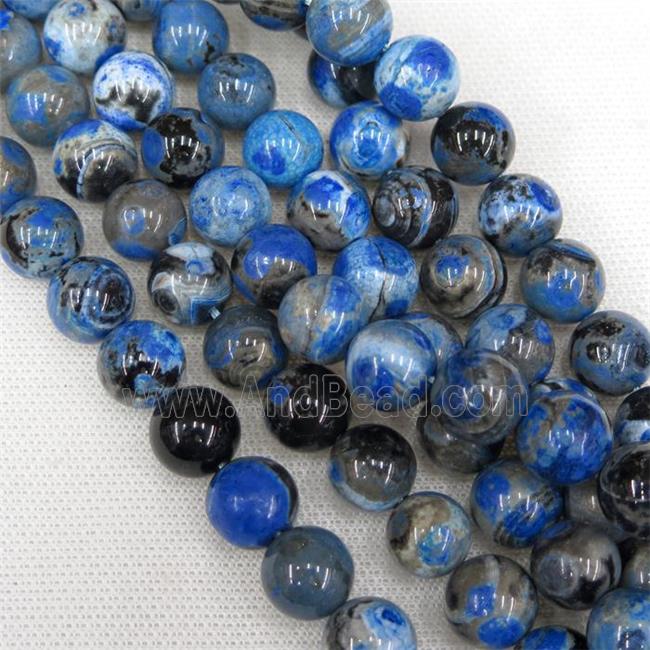 blue fire Agate Beads, round