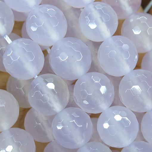 white Agate beads, faceted round