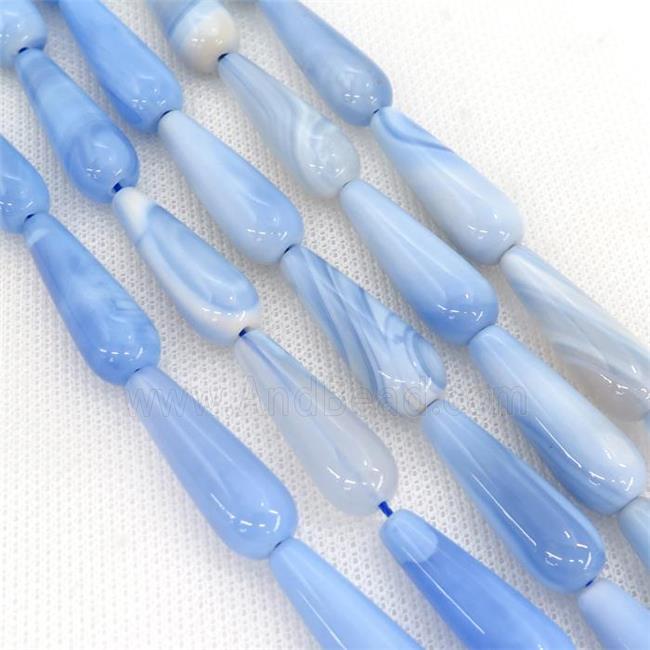blue Agate teardrop beads