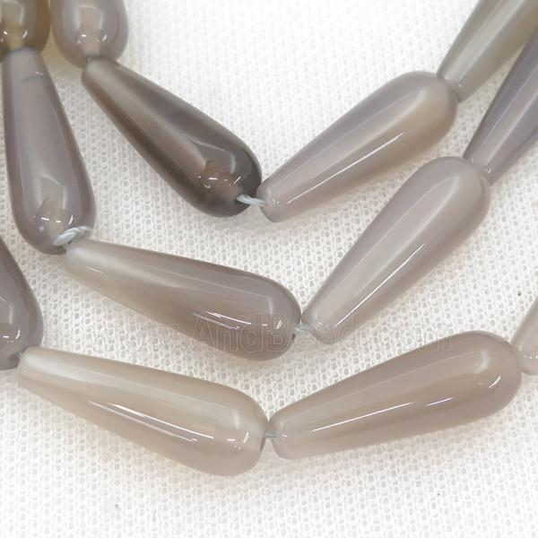 gray Agate teardrop beads