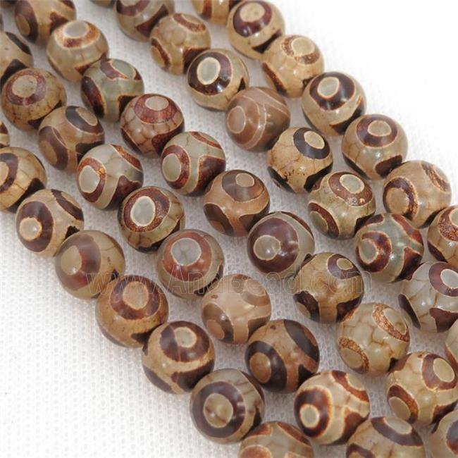 round Tibetan Agate Beads, eye