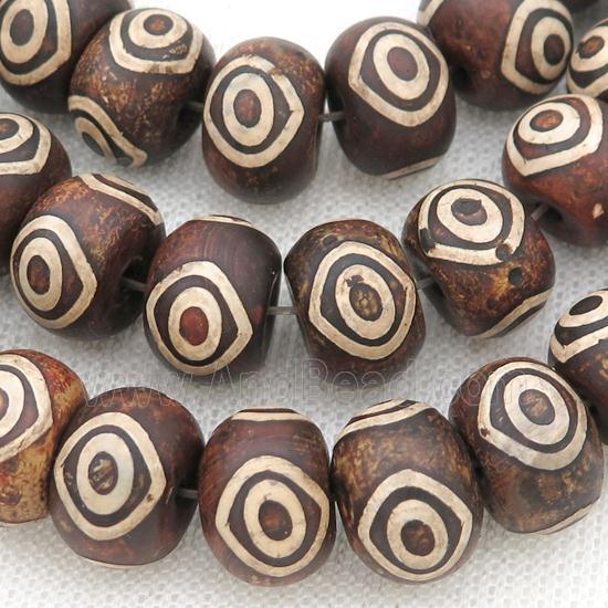 Tibetan Agate Beads, rondelle, eye