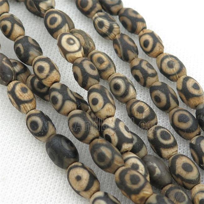 Tibetan Agate rice beads, eye