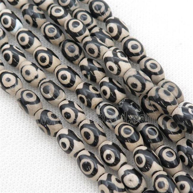 black white Tibetan Agate rice beads, eye