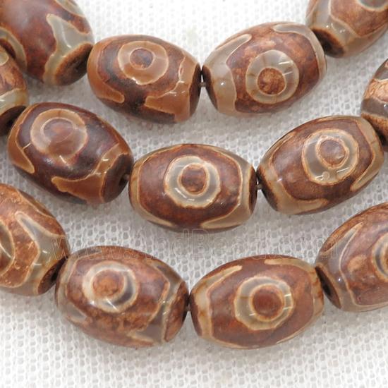 Tibetan Agate barrel beads, eye